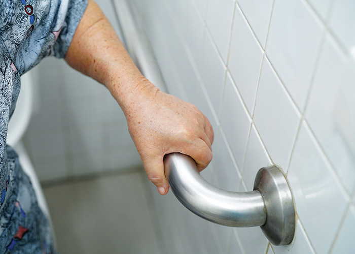 Image of grab bar in bathroom
